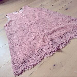 Delicate Orchid Lace Overlay Shift Dress